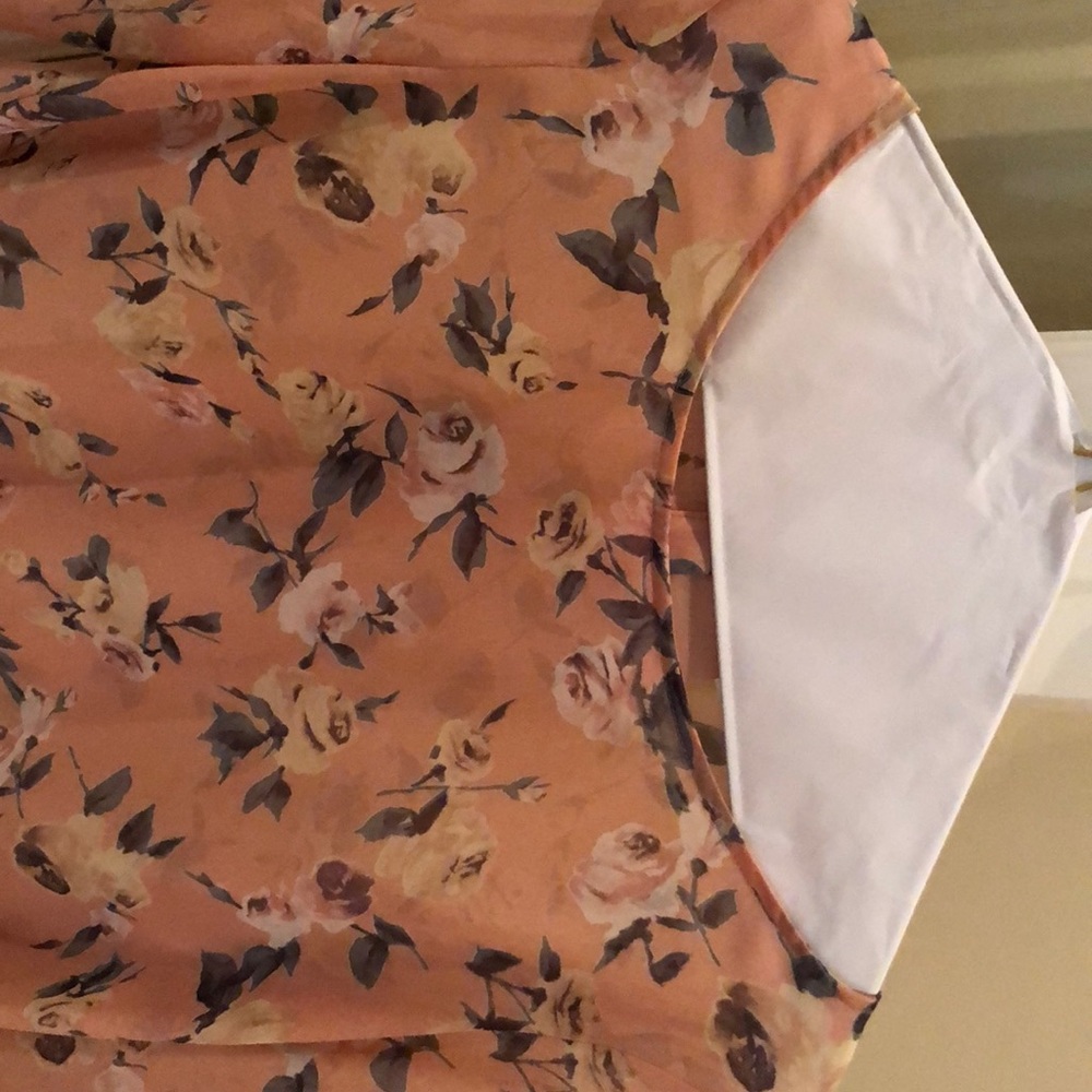 Peach flowered sheer top